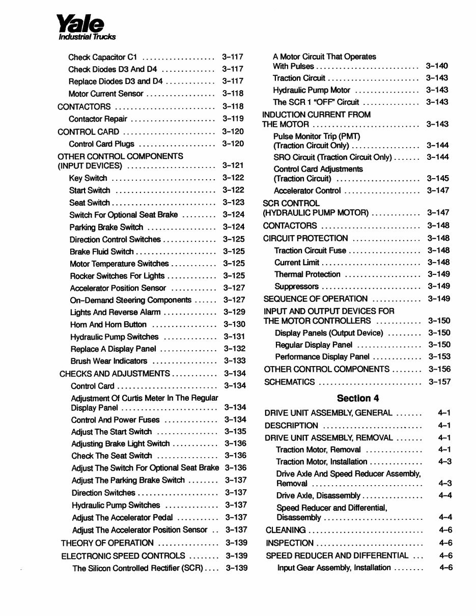 Yale ERC 040 RF Electric Forklift Factory Service & Work Shop Manual preview img 7