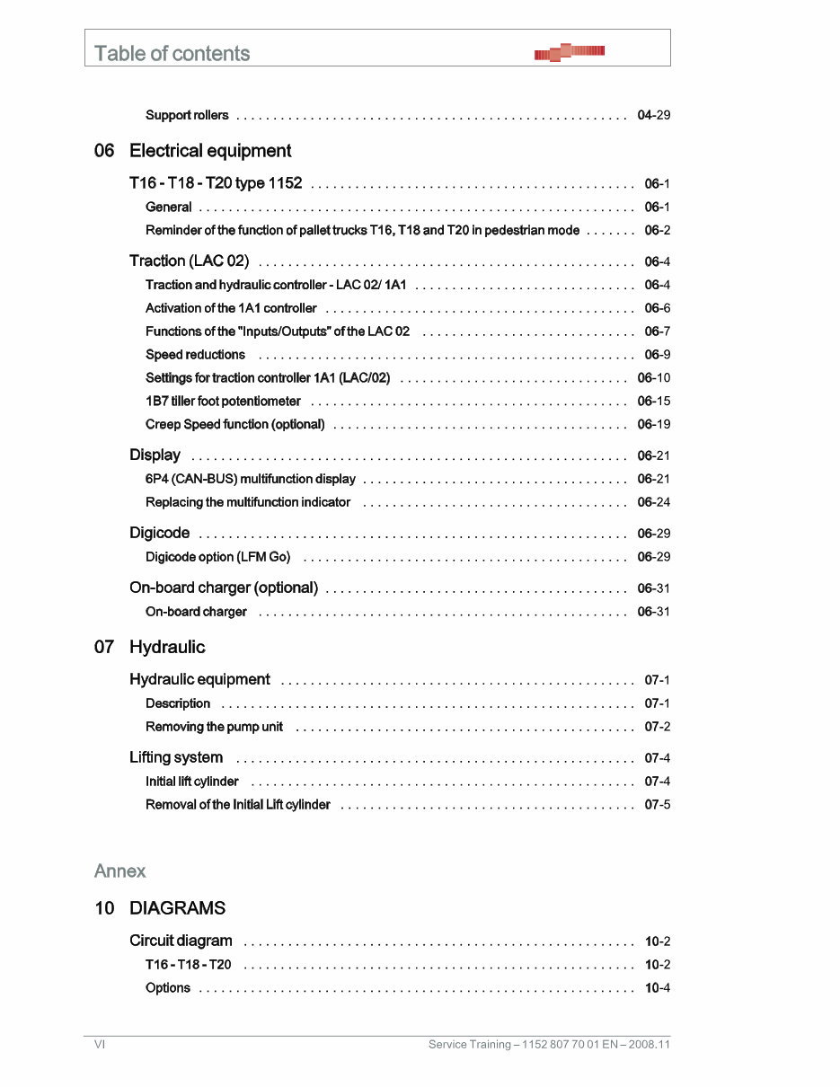 Linde Electric Pallet Truck Type 1152: T16, T18, T20 Service Training (Workshop) Manual preview img 6