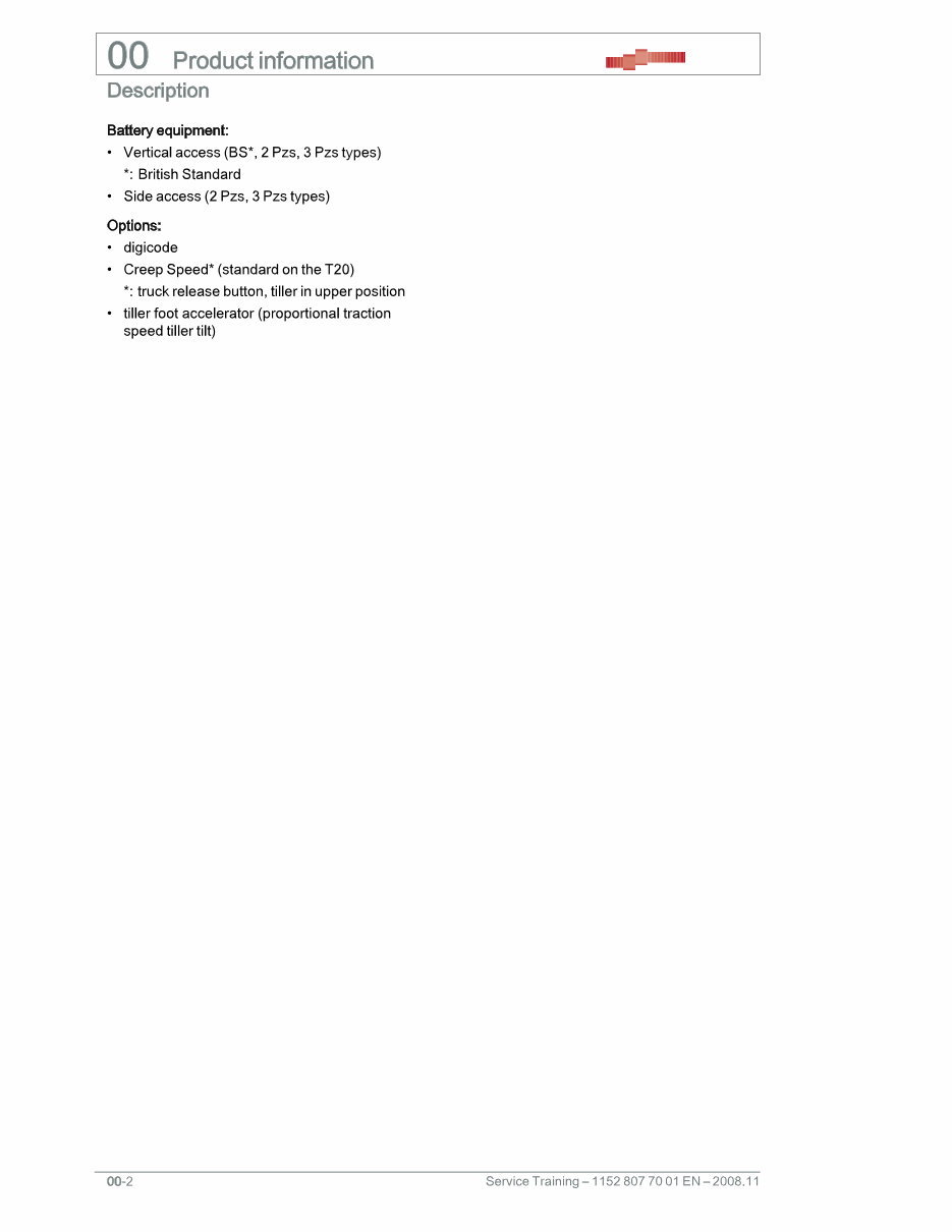 Linde Electric Pallet Truck Type 1152: T16, T18, T20 Service Training (Workshop) Manual preview img 9