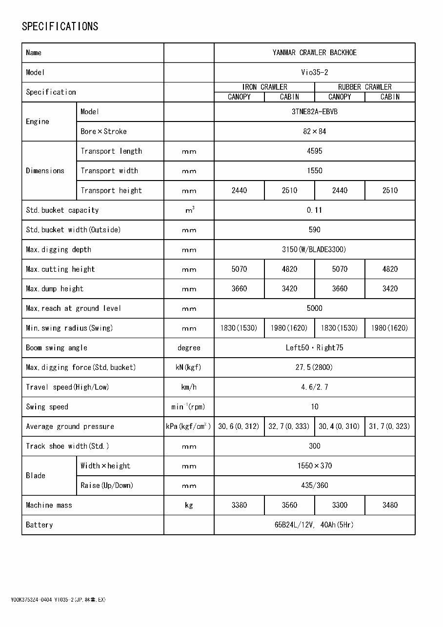 Yanmar VIO35-2 Crawler-backhoe Parts Catalogue preview img 3