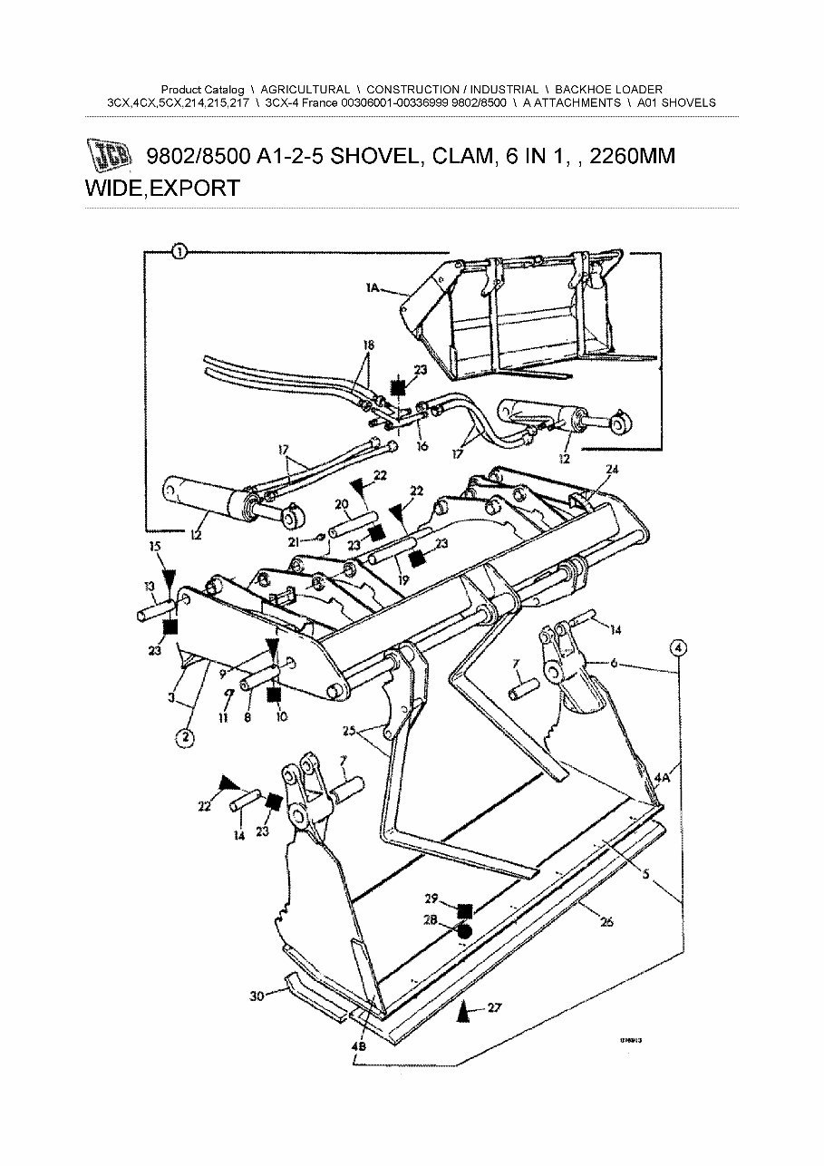 JCB 3CX-4 Backhoe Loader (SN 00306001-00336999) Parts Catalog preview img 10