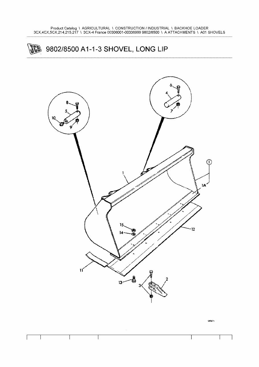 JCB 3CX-4 Backhoe Loader (SN 00306001-00336999) Parts Catalog preview img 4