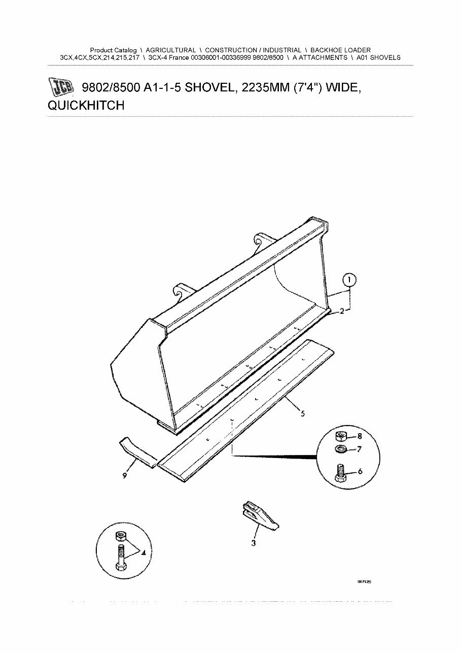 JCB 3CX-4 Backhoe Loader (SN 00306001-00336999) Parts Catalog preview img 6
