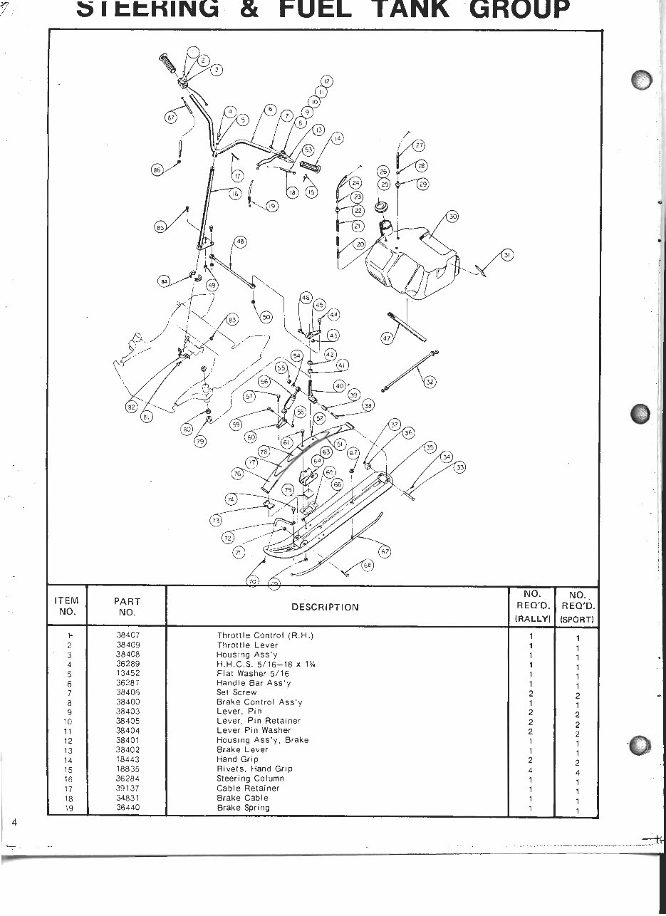 1976 Rupp Snowmobile Rally n Sport chassis parts manual preview img 5