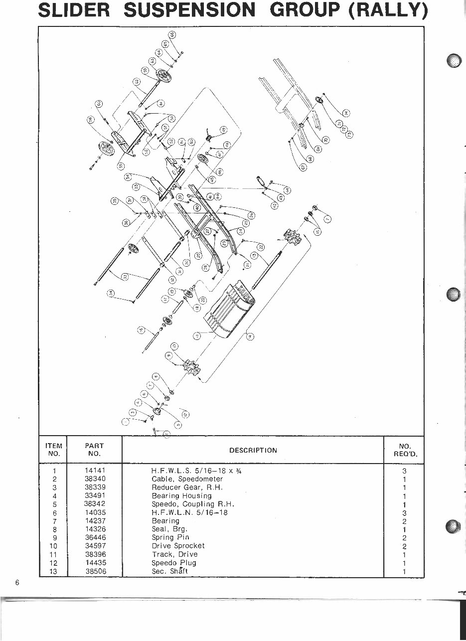 1976 Rupp Snowmobile Rally n Sport chassis parts manual preview img 6