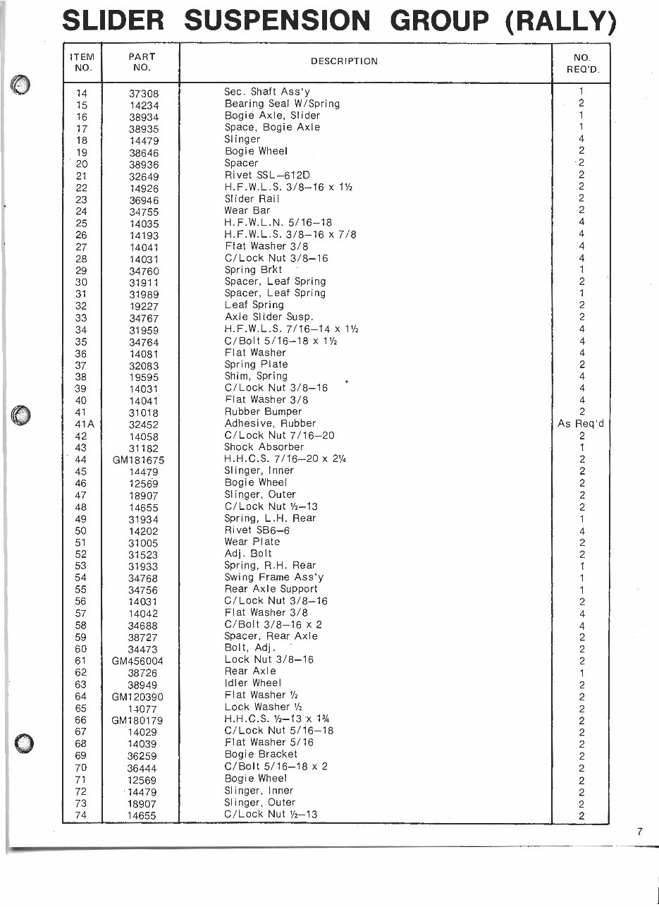 1976 Rupp Snowmobile Rally n Sport chassis parts manual preview img 7