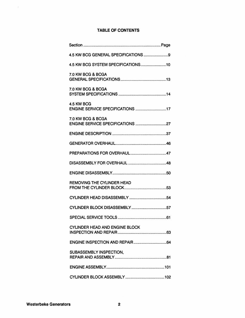 Westerbeke Carbureted Gasoline Generators 3.5 KW BCG-50 Hz Marine Gasoline*Factory Service / Repair/ Workshop Manual Instant Dow preview img 6
