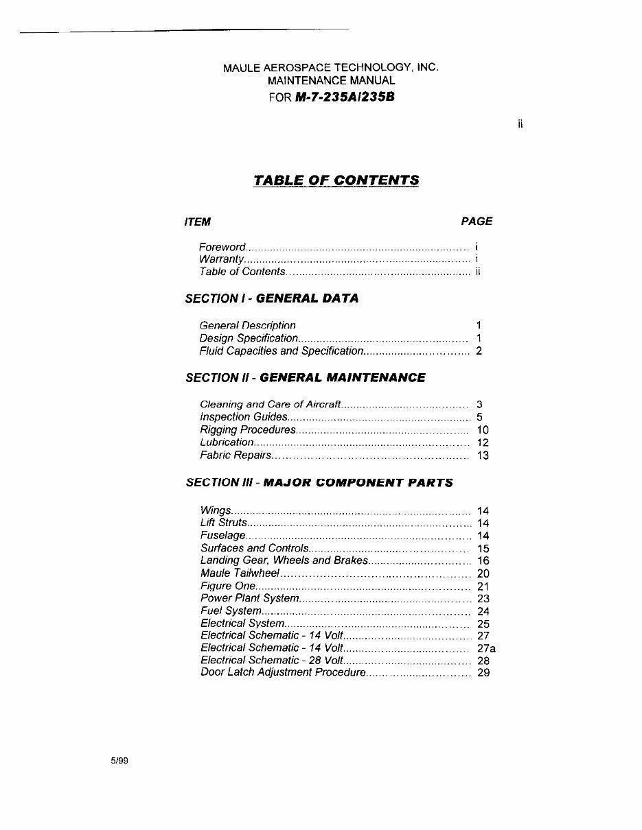Maule M7 235 A/B aircraft maintenance manual preview img 3