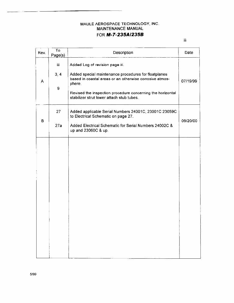 Maule M7 235 A/B aircraft maintenance manual preview img 4