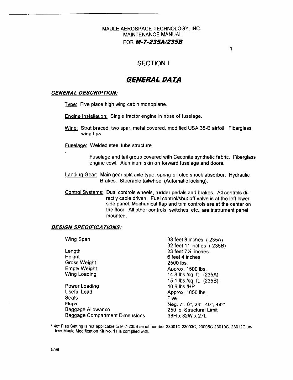 Maule M7 235 A/B aircraft maintenance manual preview img 5