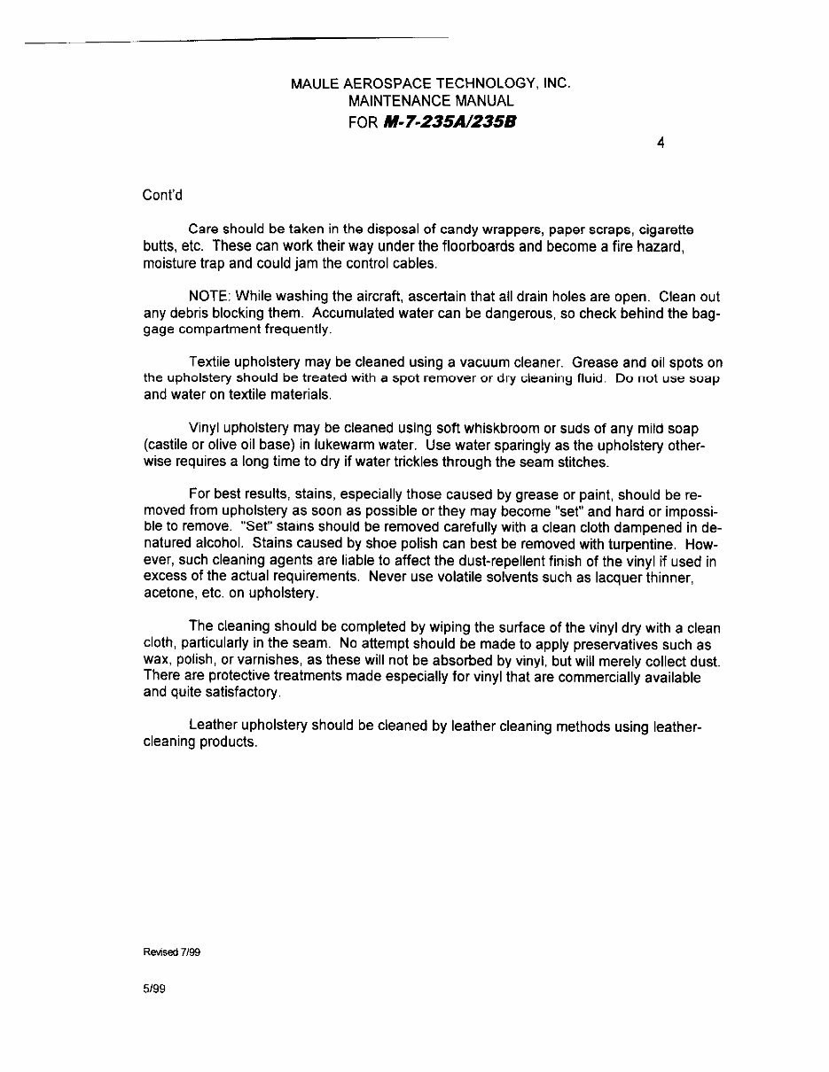 Maule M7 235 A/B aircraft maintenance manual preview img 8