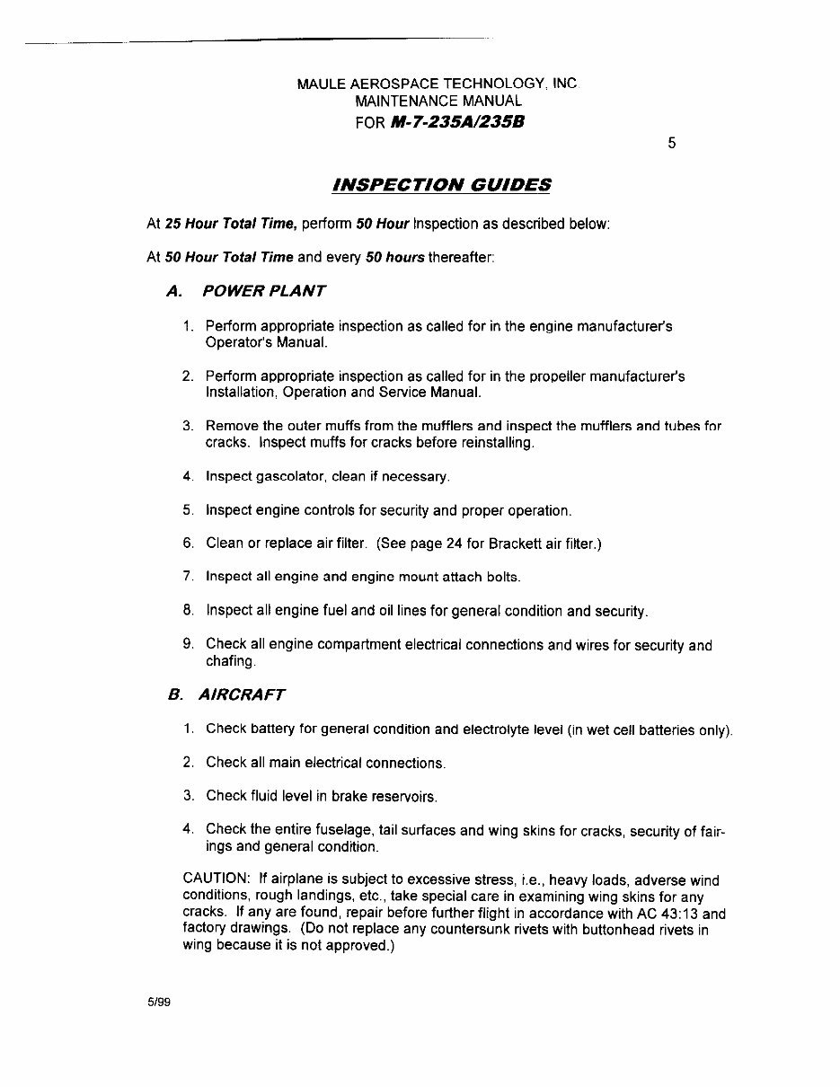 Maule M7 235 A/B aircraft maintenance manual preview img 9