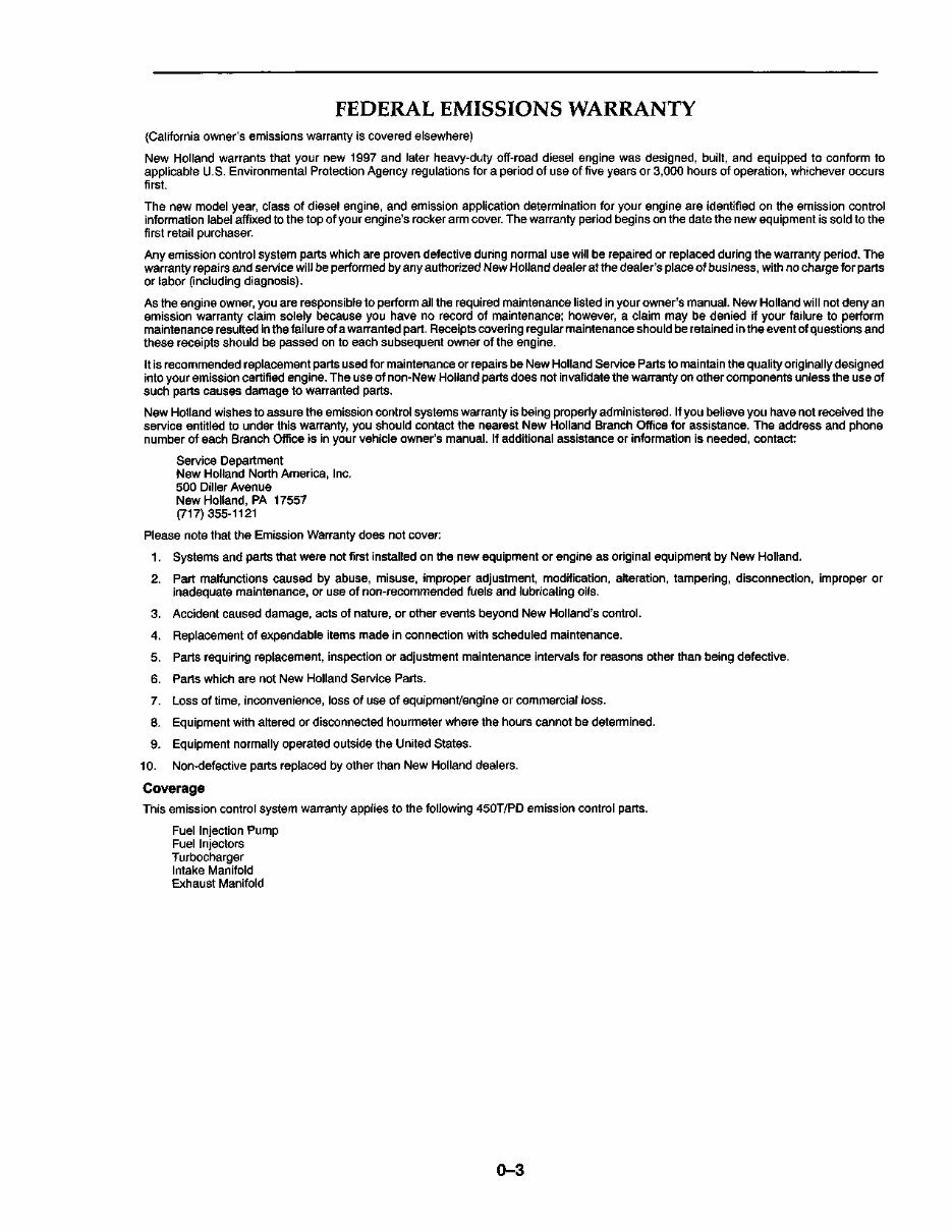 NEW HOLLand TS90 TS100 TS110 SYNCHRO COMMand and ELECTROSHIFT TransmissionS Tractor Operators Manual preview img 5
