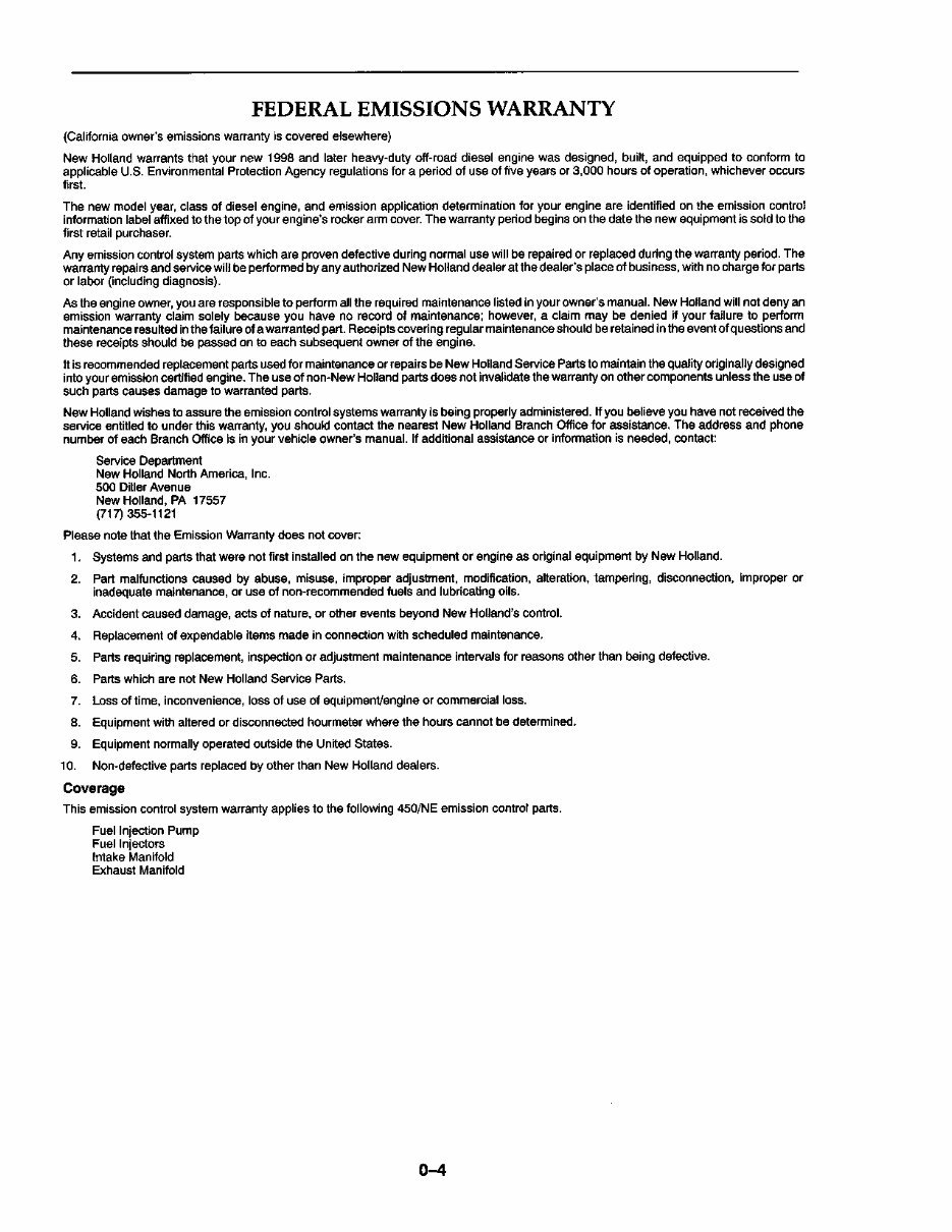 NEW HOLLand TS90 TS100 TS110 SYNCHRO COMMand and ELECTROSHIFT TransmissionS Tractor Operators Manual preview img 6