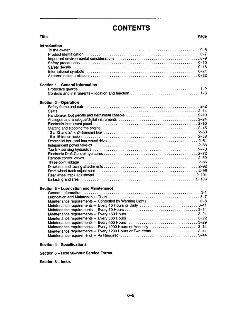 NEW HOLLand TS90 TS100 TS110 SYNCHRO COMMand and ELECTROSHIFT TransmissionS Tractor Operators Manual preview img 7