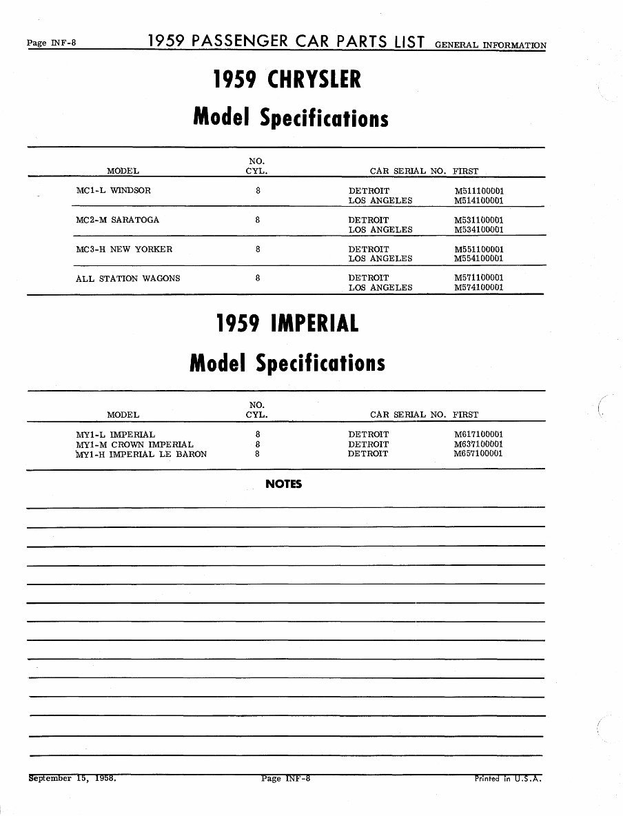 1959 Dodge Chrysler Plymouth DeSoto Imperial Master Parts Catalog Fireflite Firesweep Firedome Coronet Custom Royal Savoy Belved preview img 10