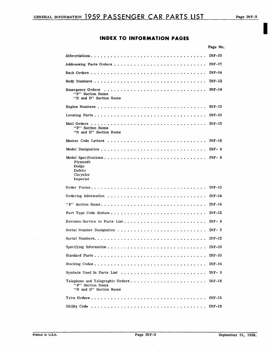 1959 Dodge Chrysler Plymouth DeSoto Imperial Master Parts Catalog Fireflite Firesweep Firedome Coronet Custom Royal Savoy Belved preview img 5