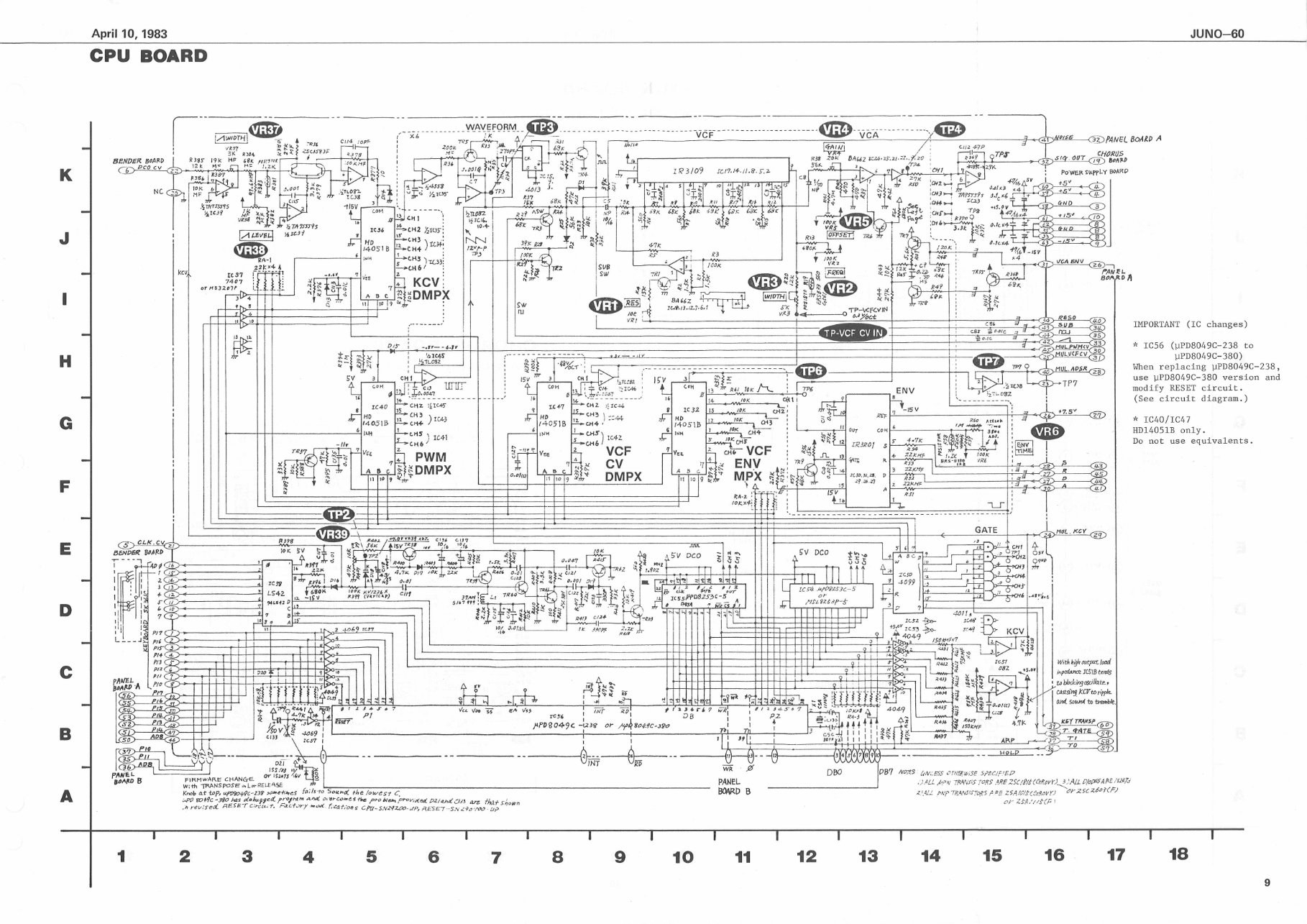 Roland juno60 juno-60 juno 60 complete service manual preview img 9