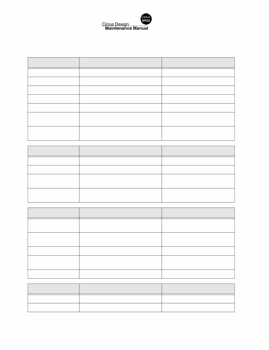 Cirrus SR22 Maintenance Service Manual preview img 8