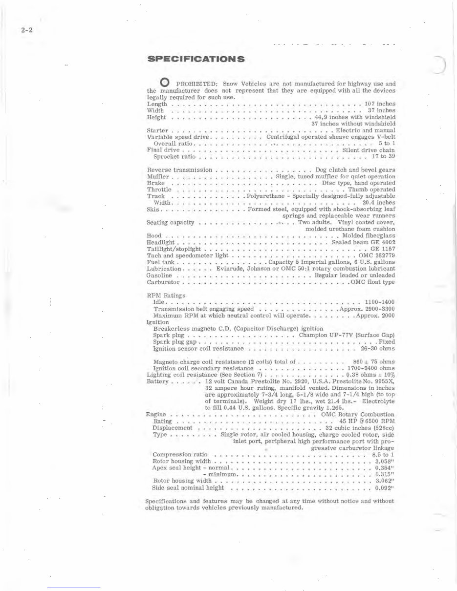 Johnson Evinrude 1975 rotary snowmobile service manual preview img 7