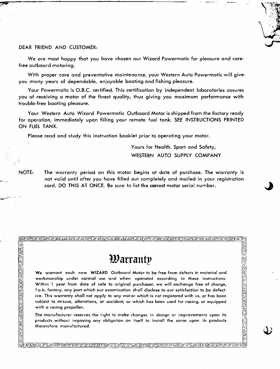 Wizard outboard motor parts n ops manual western auto preview img 2