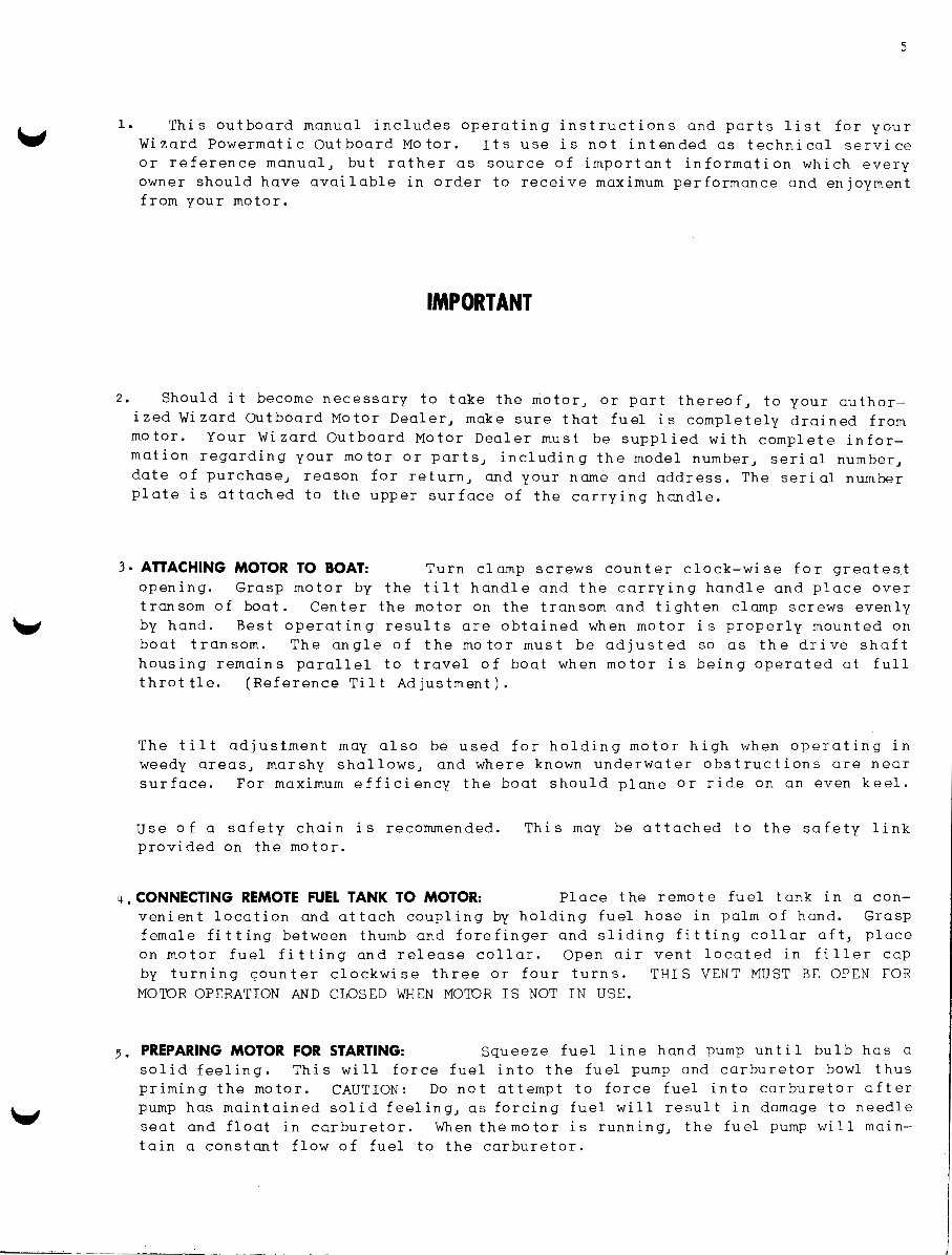 Wizard outboard motor parts n ops manual western auto preview img 7