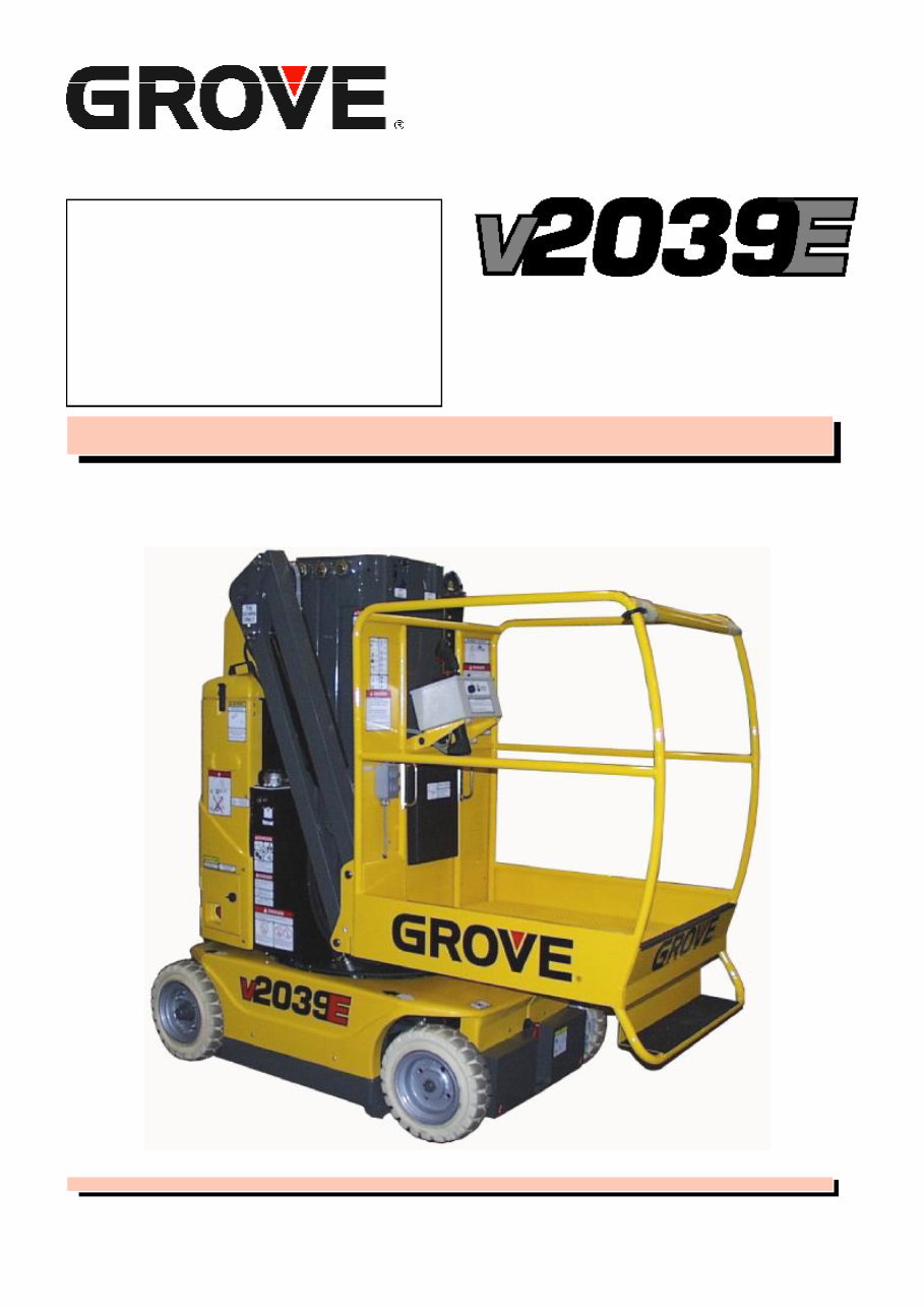 GROVE Toucan V2039E ANSI Illustrated Master Parts List Manual ! (MA 0201-02) preview img 1