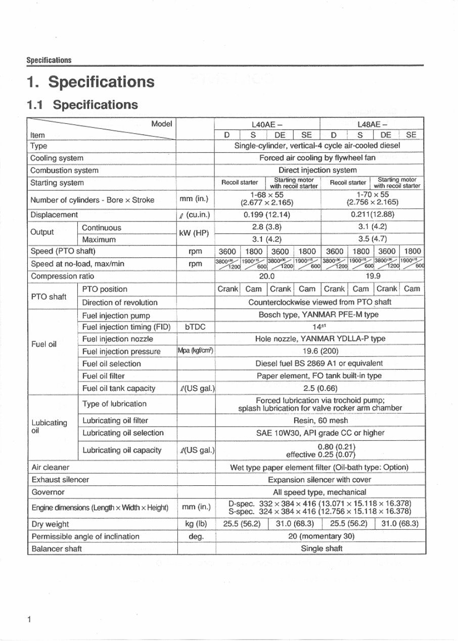 YANMAR L40-L100 Air Cooled LA Series INDUSTRIAL Diesel EngineS Service Repair Manual preview img 6