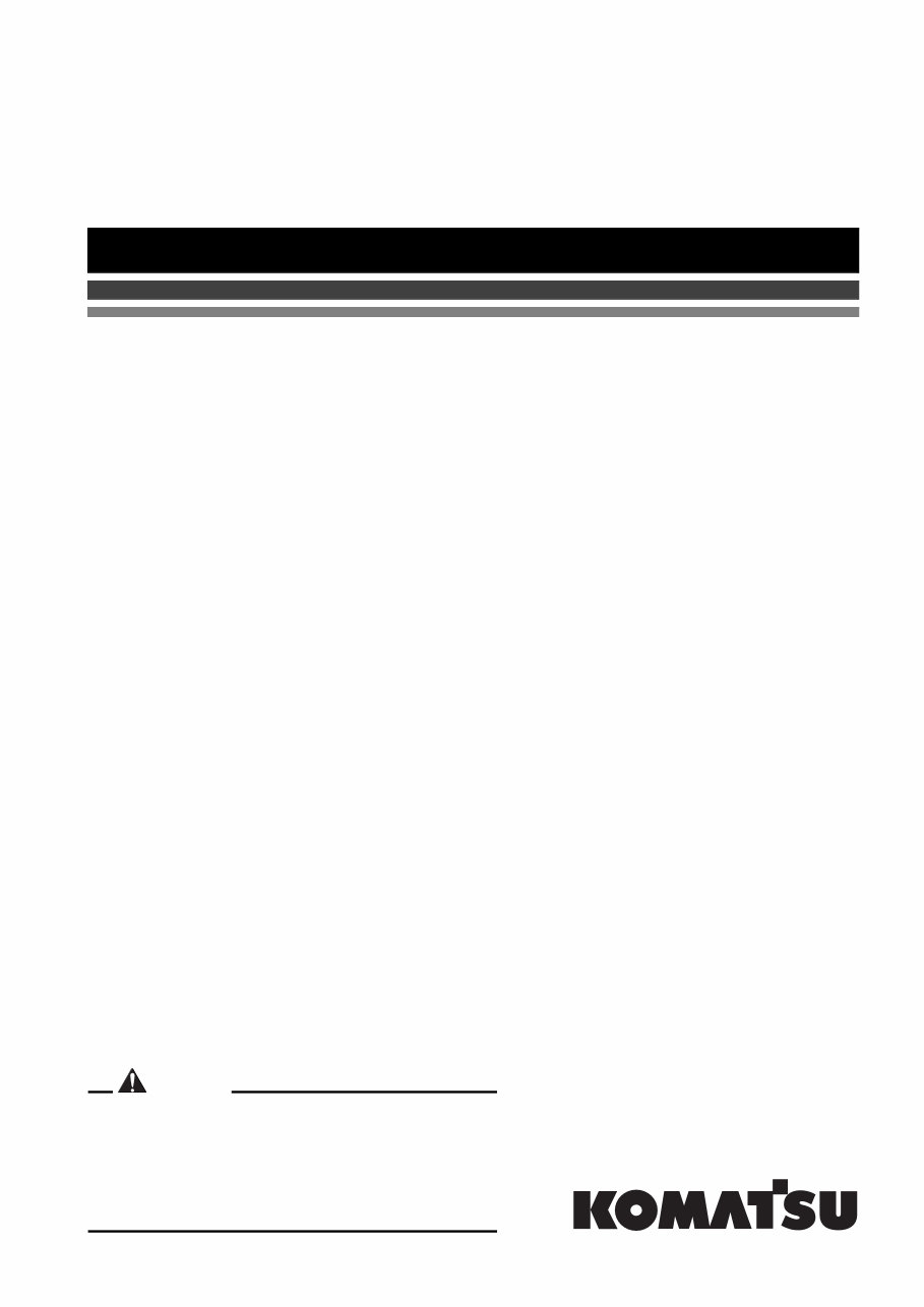 KOMATSU PW180-7E0 WHEELED Excavator Operation & Maintenance Manual preview img 1