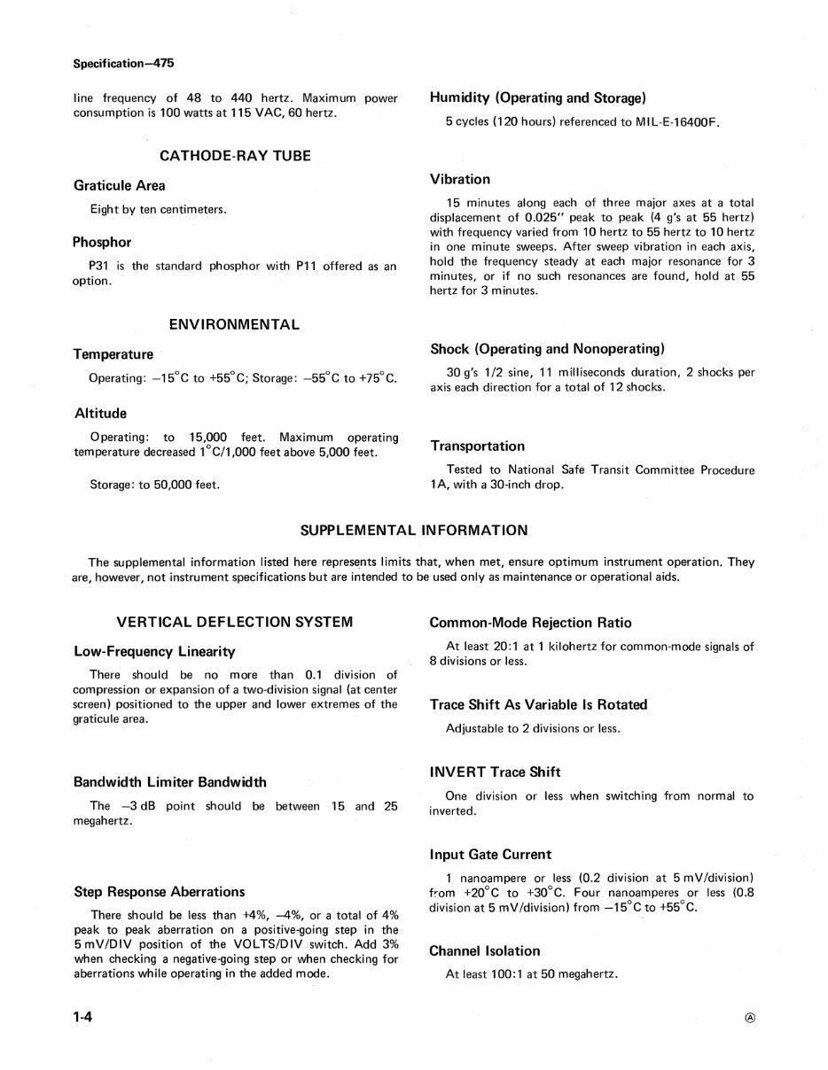 Tektronix R475A OSCILLOSCOPE Repair Manual preview img 10
