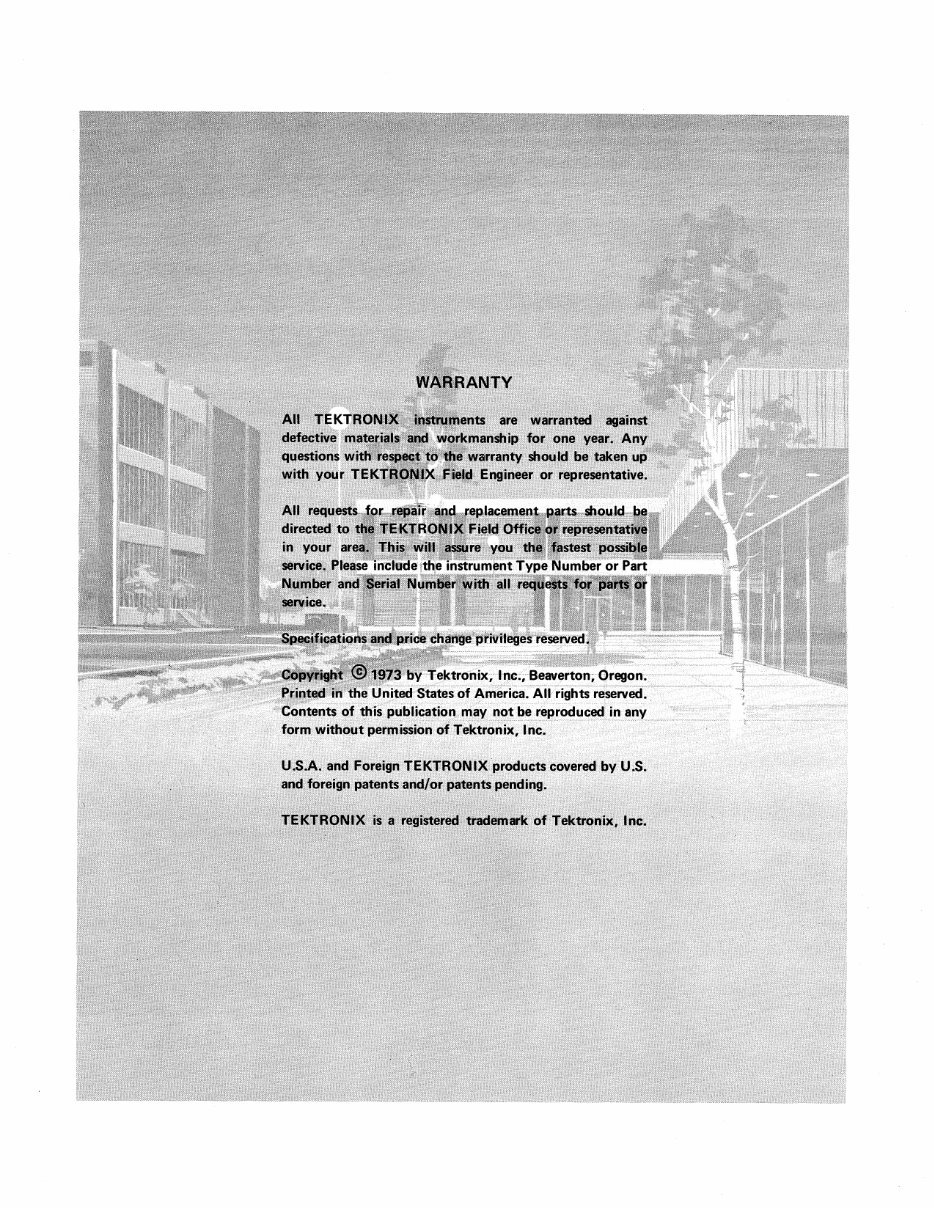 Tektronix R475A OSCILLOSCOPE Repair Manual preview img 2