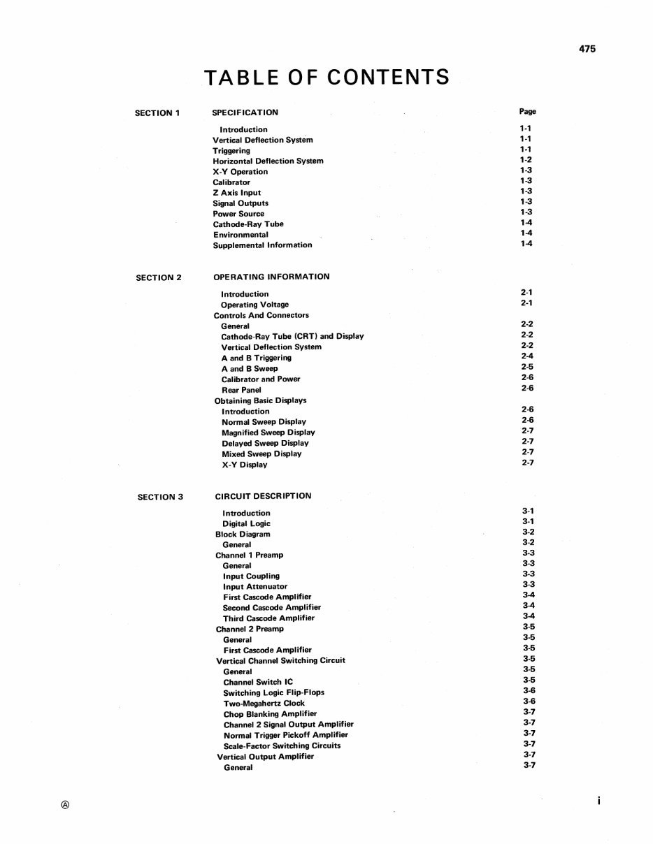 Tektronix R475A OSCILLOSCOPE Repair Manual preview img 3
