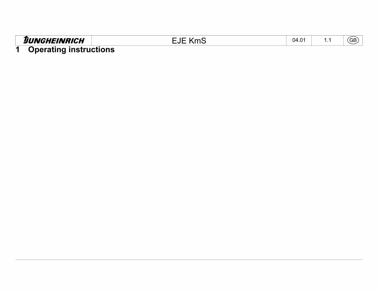 Jungheinrich Pallet Truck ECE 116, EJE KmS 16, EJZ 30-F Workshop Service Manual preview img 2