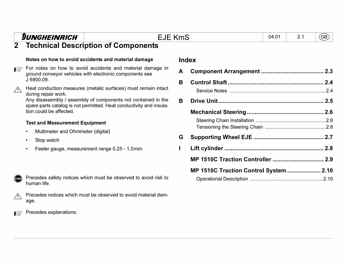 Jungheinrich Pallet Truck ECE 116, EJE KmS 16, EJZ 30-F Workshop Service Manual preview img 3
