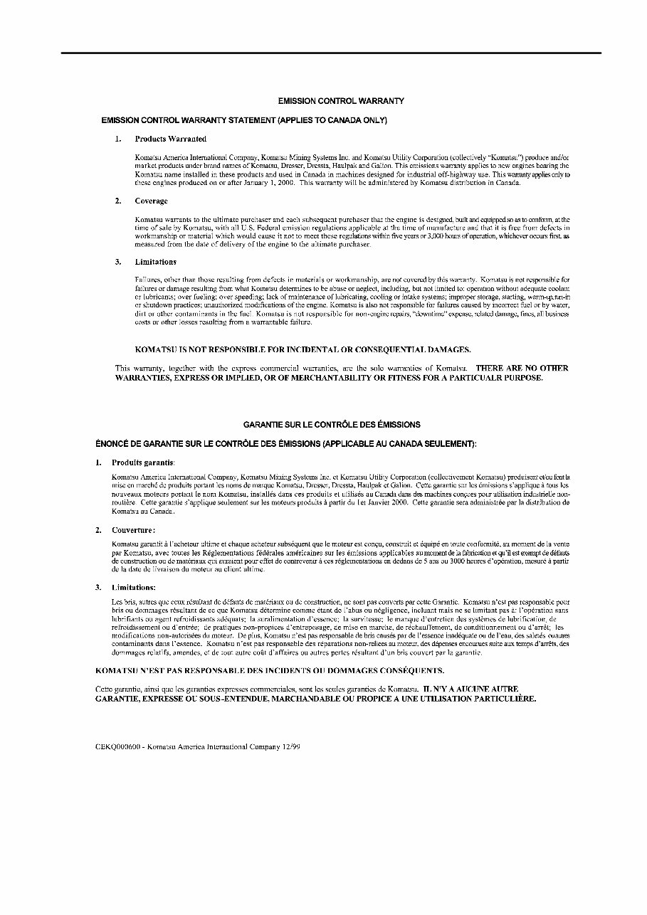 KOMATSU WA200-5 Wheel Loader Operation & Maintenance Manual (S/N: 68582 and up) preview img 4