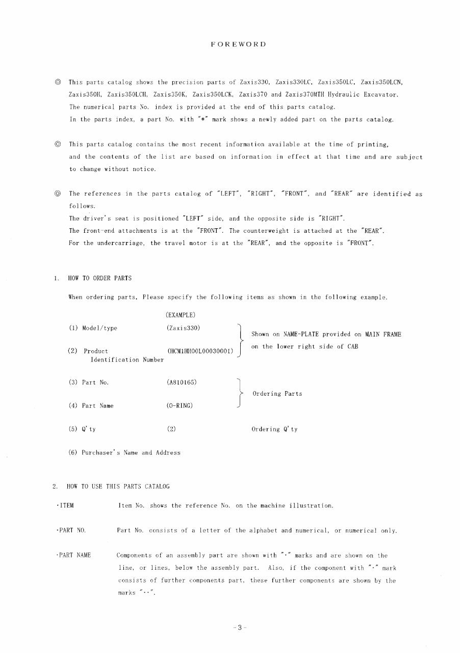 Hitachi Zaxis 330 330LC 370 Equipment Components Parts preview img 6