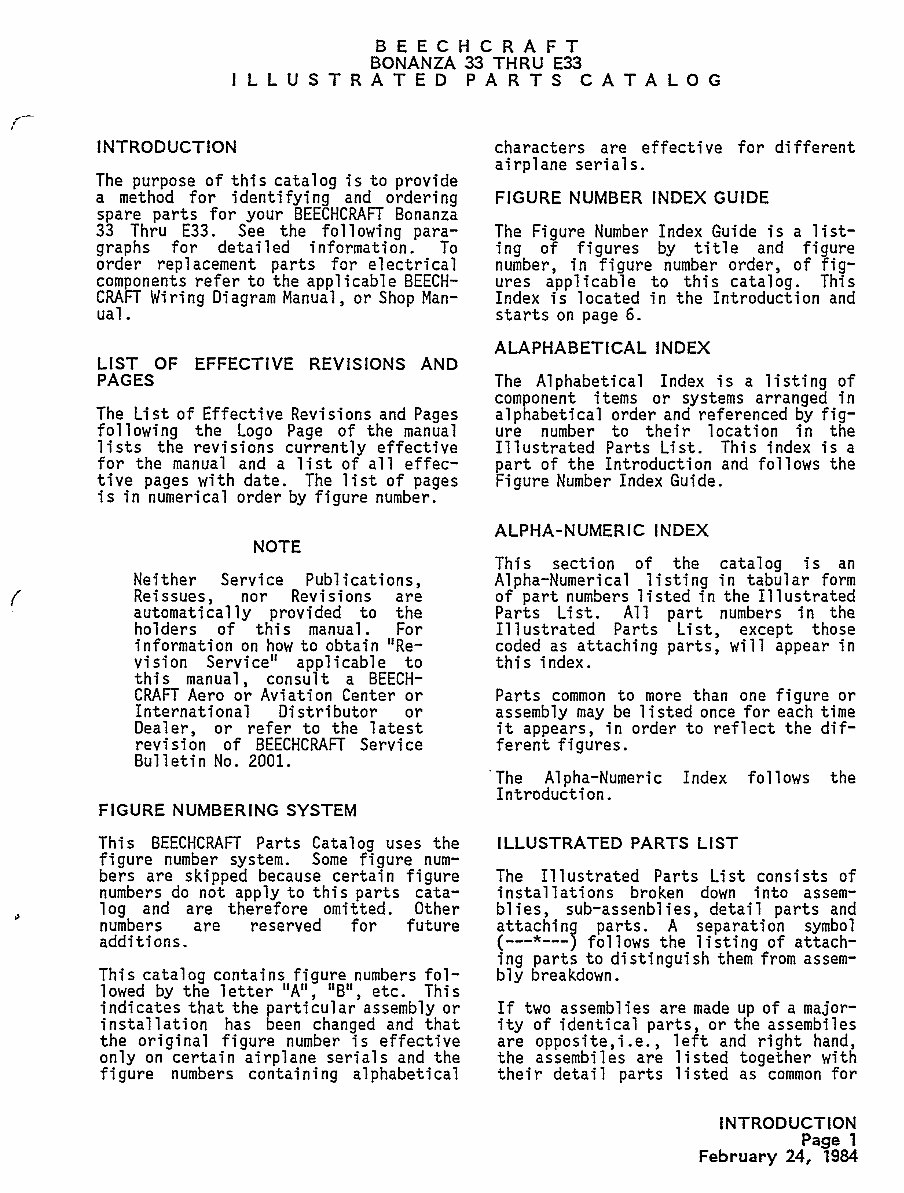 BEECHCRAFT DEBONAIR 33 Series IPC Illustrated Parts Catalog Parts Manual IPL - preview img 8