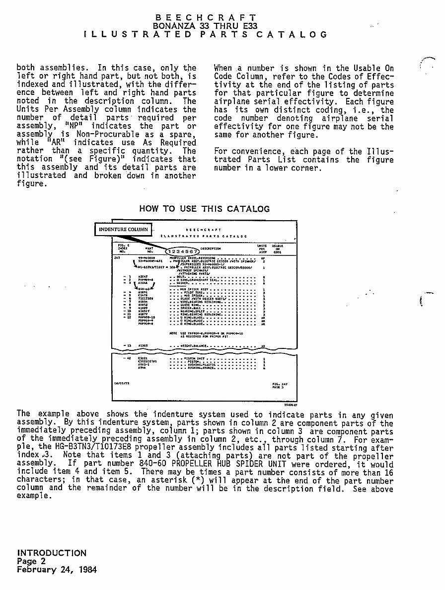 BEECHCRAFT DEBONAIR 33 Series IPC Illustrated Parts Catalog Parts Manual IPL - preview img 9