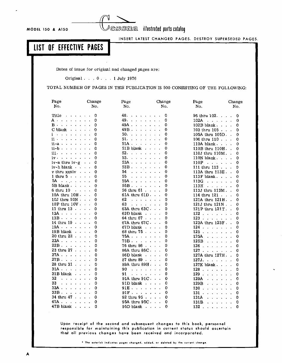 1970-1977 Cessna 150 A150 F150 Parts Catalog preview img 2