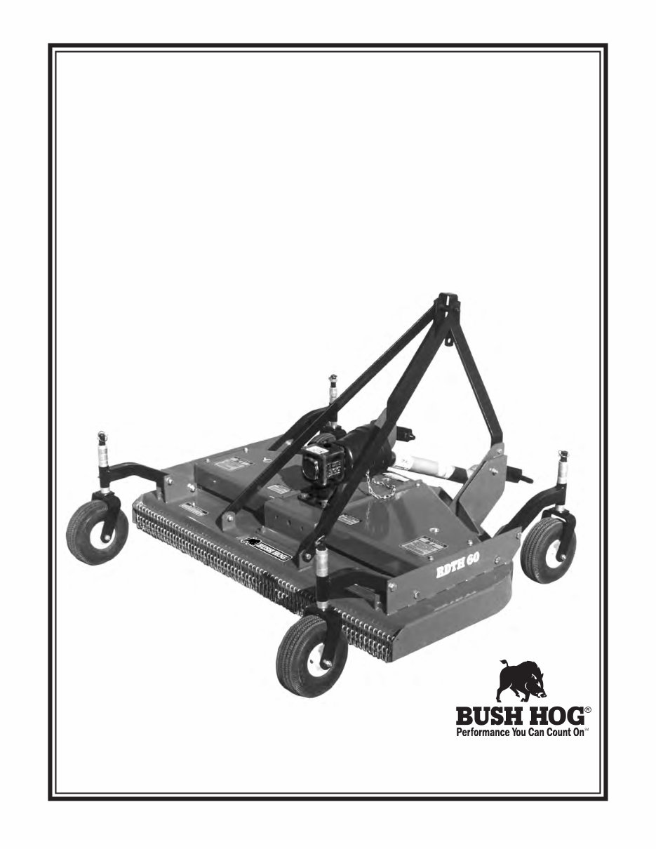BUSH HOG RDTH 60 72 Operation Maintenance Owners Manual preview img 1