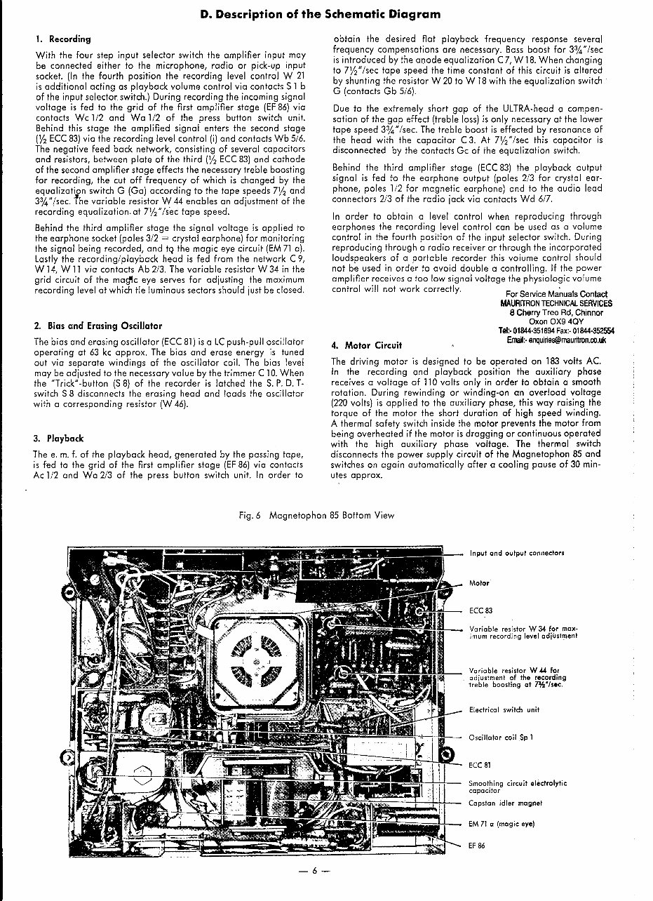OWNER Manual Telefunken Magnetophon 85 Tape Recorder preview img 6