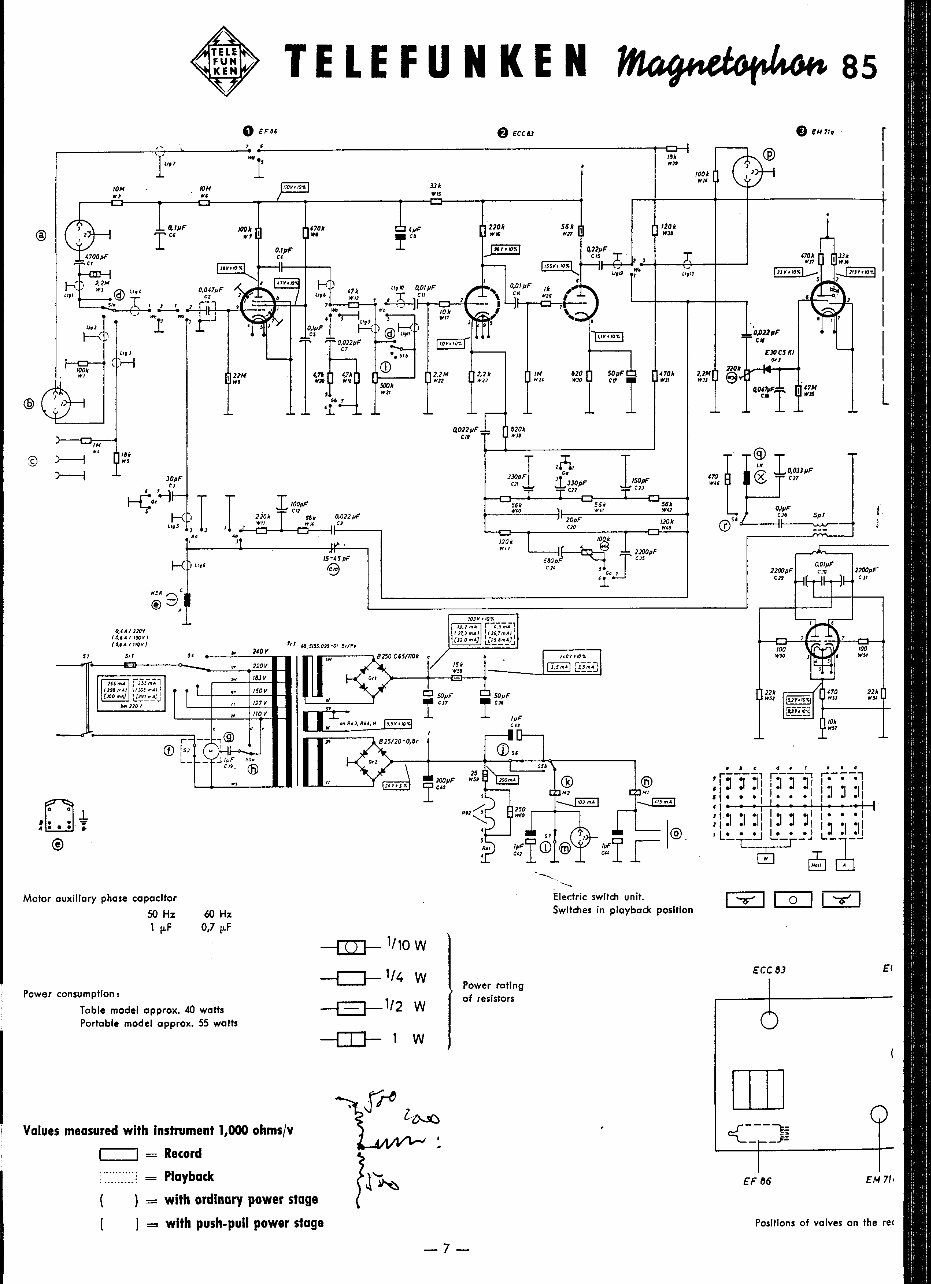 OWNER Manual Telefunken Magnetophon 85 Tape Recorder preview img 7