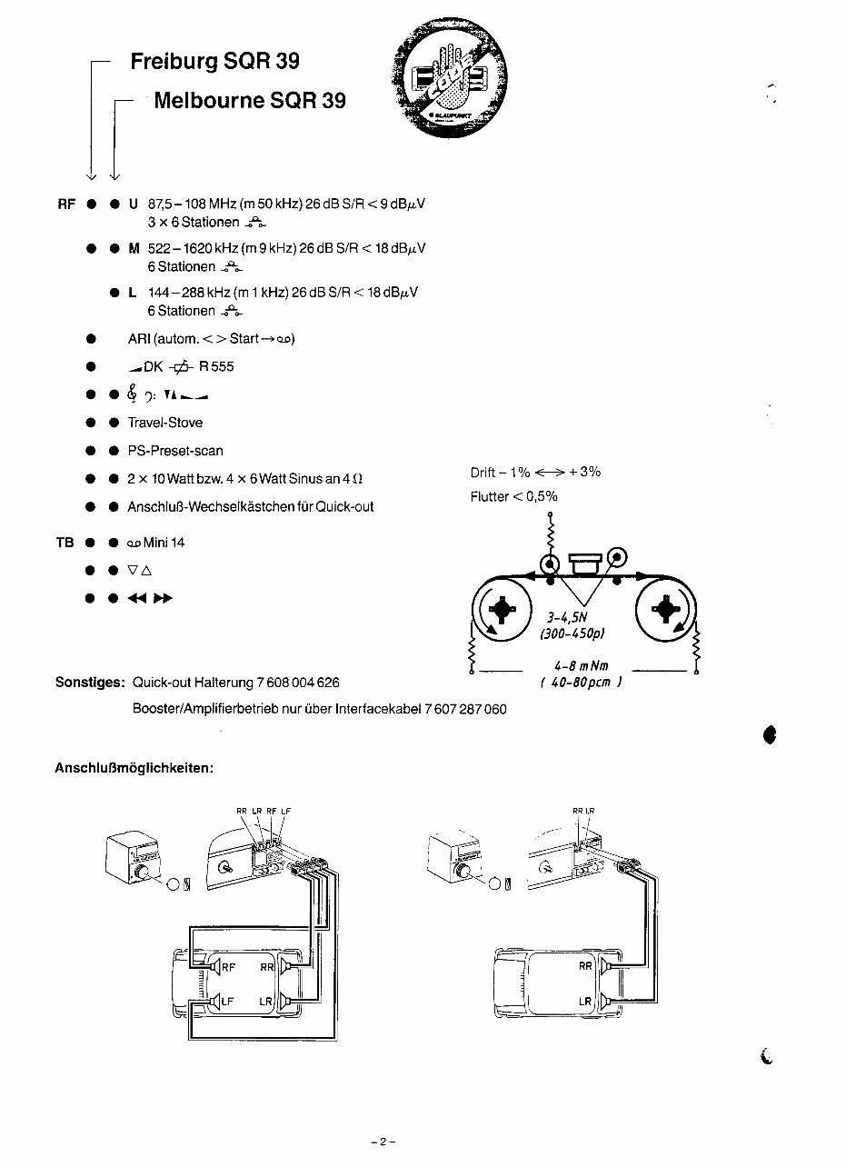 Schematic Diagrams Manual BLAUPUNKT FREIBURG/MELBOURNE SQR-39 CAR STEREO preview img 2