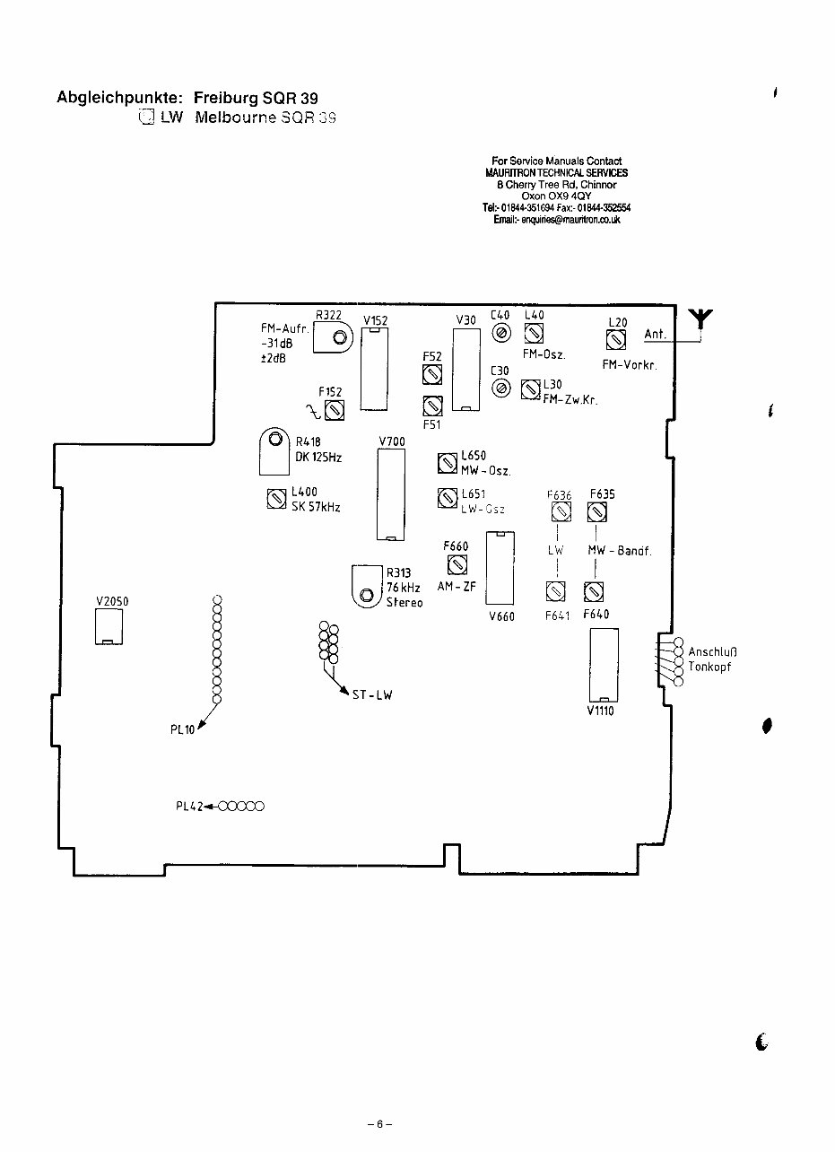 Schematic Diagrams Manual BLAUPUNKT FREIBURG/MELBOURNE SQR-39 CAR STEREO preview img 6