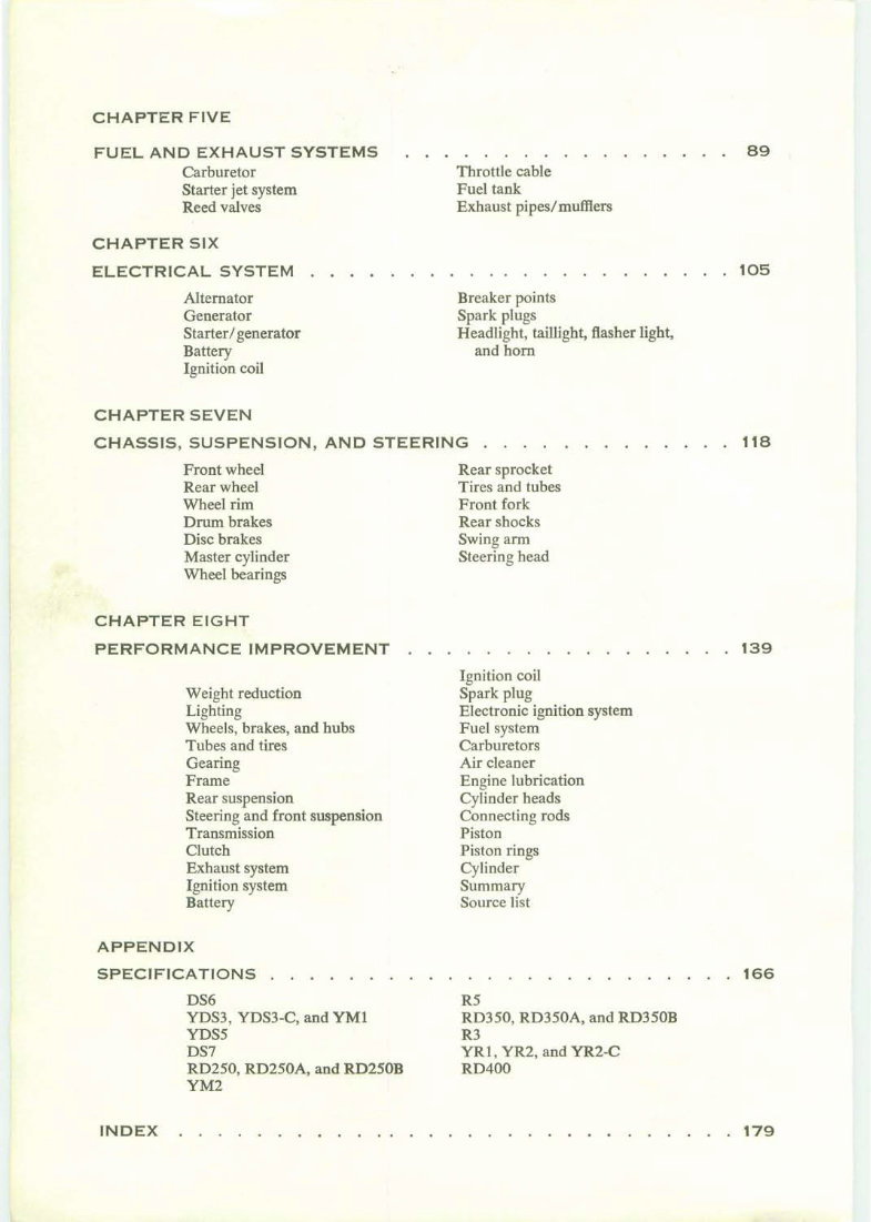 1965-1978 Yamaha YDS RD YM YR Series 250CC 400CC 2 Stroke Twins Service & Repair Manual preview img 4