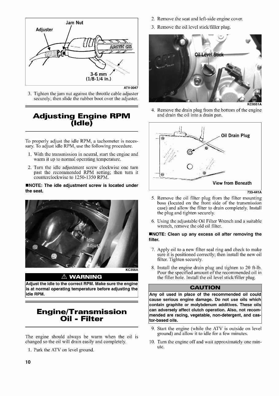 2014 Arctic Cat 400, 450, XC450 ATVs OEM Service & Repair Manual preview img 10