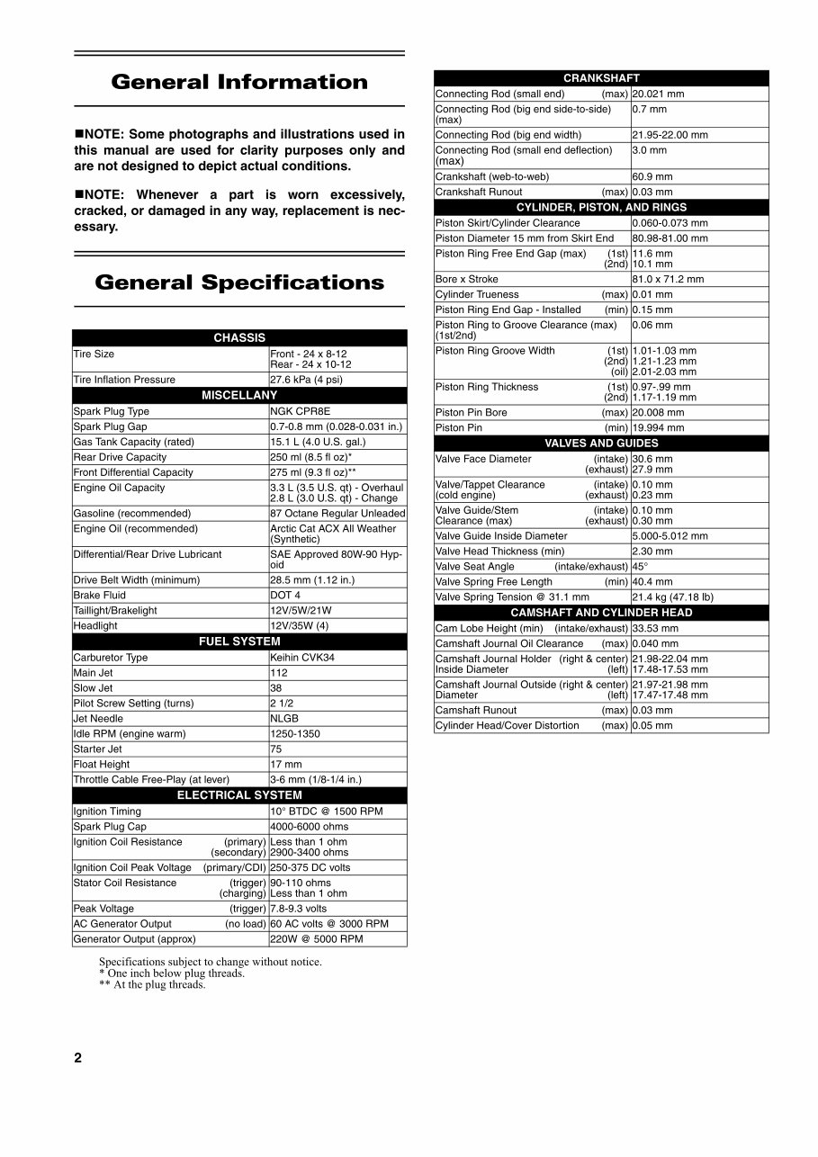 2014 Arctic Cat 400, 450, XC450 ATVs OEM Service & Repair Manual preview img 2