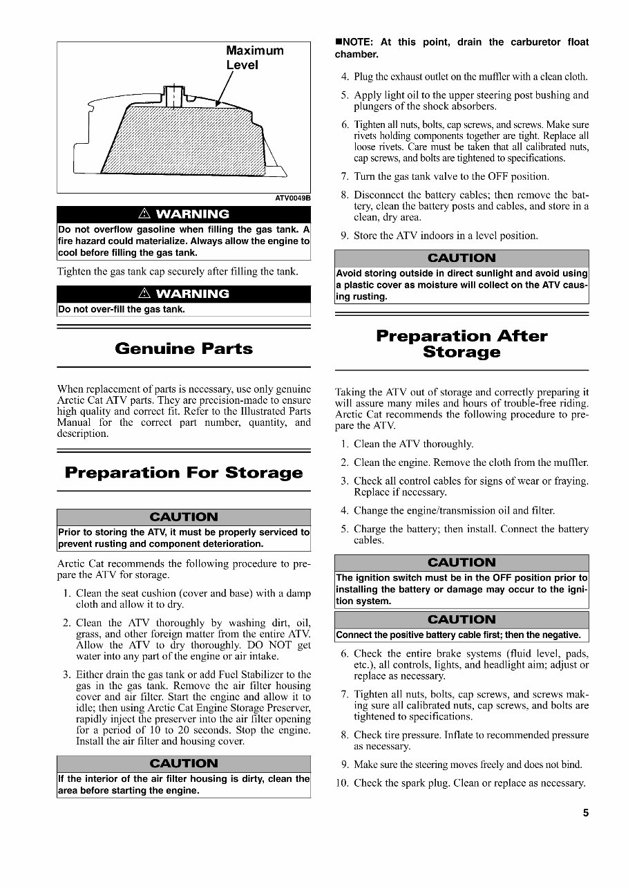 2014 Arctic Cat 400, 450, XC450 ATVs OEM Service & Repair Manual preview img 5