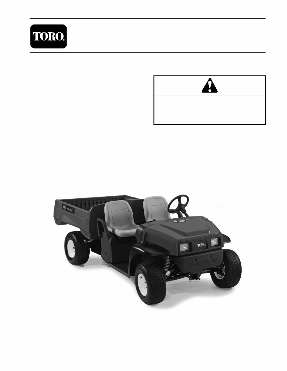 TORO Workman MDE Electric Vehicle Complete Workshop Service Repair Manual 2008 2009 2010 2011 2012 2013 2014 preview img 1