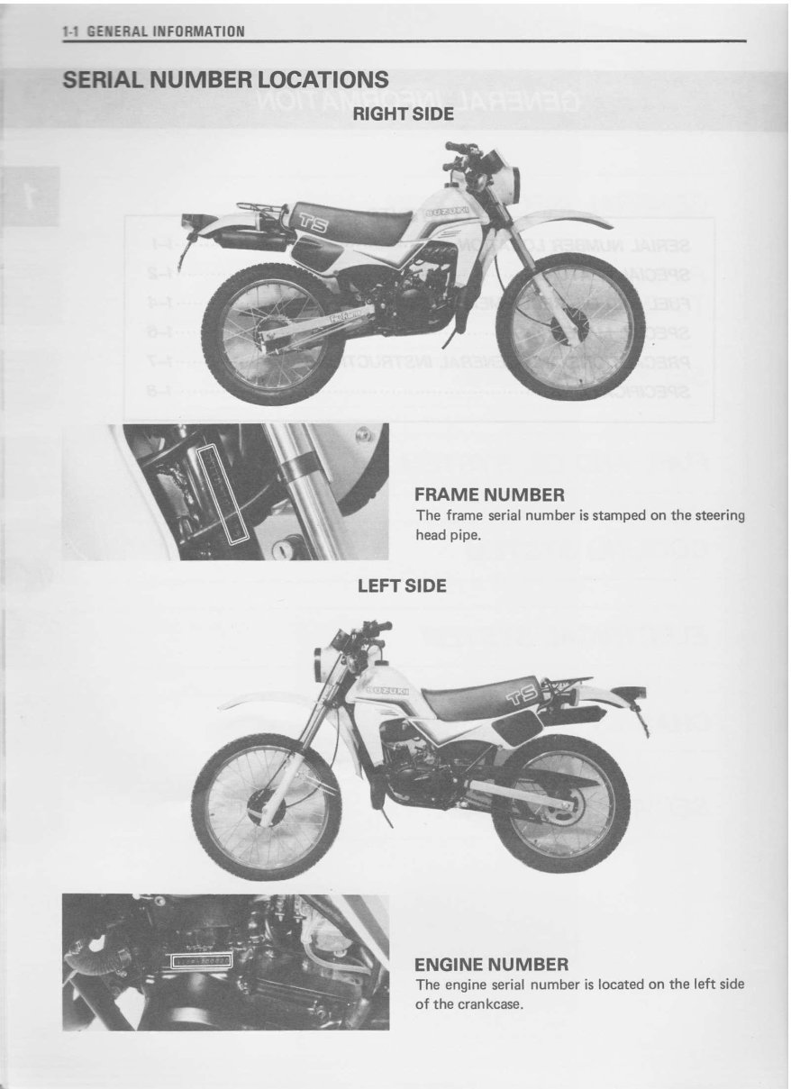 1982-1986 Suzuki TS50 TS-50 Motorcycle Service & Repair Manual preview img 5